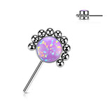 Titanium Threadless Push In Forward Facing CZ Or Opal Top