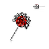 Titanium Threadless Push In Forward Facing CZ Or Opal Top