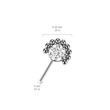 Titanium Threadless Push In Forward Facing CZ Or Opal Top
