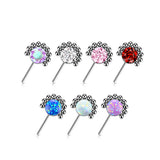 Titanium Threadless Push In Forward Facing CZ Or Opal Top