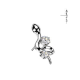 Titanium Threadless Push In Snake CZ Replacement For Lip Ear
