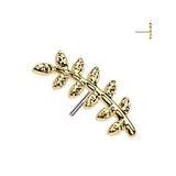Titanium Threadless Push In Leaf Top For Lip Cartilage Tragus Helix