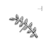 Titanium Threadless Push In Leaf Top For Lip Cartilage Tragus Helix