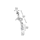 Titanium Threadless Floating Convex Base Snake CZ Belly Button Ring