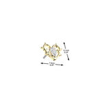Titanium Threadless Push In Heart & Thorn CZ Replacement For Lip Belly