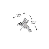 Titanium Threadless Floating Convex Base Hummingbird CZ Top Belly Button Ring