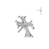 Titanium Threadless Push In CZ Celtic Cross Top For Ear, Lip Belly