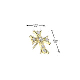 Titanium Threadless Push In CZ Celtic Cross Top For Ear, Lip Belly