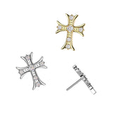 Titanium Threadless Push In CZ Celtic Cross Top For Ear, Lip Belly