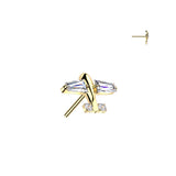 Titanium Threadless Push In Airplane CZ Replacement Top Belly Lip Ear