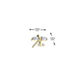 Titanium Threadless Push In Airplane CZ Replacement Top Belly Lip Ear