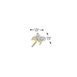 Titanium Threadless Push In Marquise CZ Top For Belly, Lip, Tragus