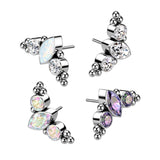 Titanium Threadless Push In Marquise CZ Replacement Top Belly Lip