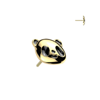 Titanium Threadless Push in Panda Top Labret Cartilage Tragus Earring