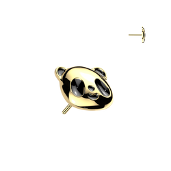 Titanium Threadless Push in Panda Top Labret Cartilage Tragus Earring
