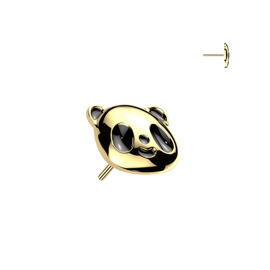 Titanium Threadless Push in Panda Top Labret Cartilage Tragus Earring