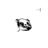 Titanium Threadless Push in Panda Top Labret Cartilage Tragus Earring