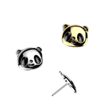 Titanium Threadless Push in Panda Top Labret Cartilage Tragus Earring