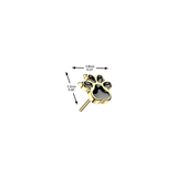 Titanium Threadless Push In Enamel Paw Top For Lip Cartilage Helix Earring