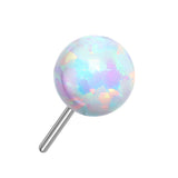 Titanium Threadless Push In Round Opal Top Replacement For Lip Belly