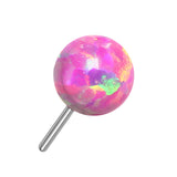 Titanium Threadless Push In Round Opal Top Replacement For Lip Belly