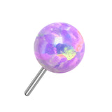 Titanium Threadless Push In Round Opal Top Replacement For Lip Belly