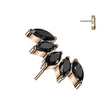 Titanium Threadless Floating Convex Basel 5 CZ Fan Top Belly Button Ring