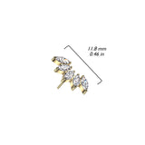 Titanium Threadless Floating Convex Basel 5 CZ Fan Top Belly Button Ring