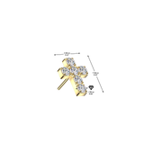 Titanium Threadless Pave CZ Cross For Lip Ear Belly Replacement Top