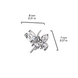 Titanium Threadless Floating Convex Base Butterfly Top Belly Button Ring