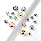 10 Pc Externally Threaded Press Fit Gem Ball For Lip Tongue Eyebrow