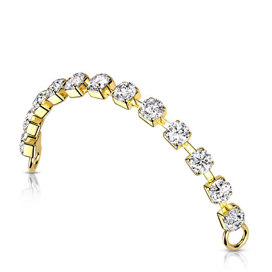 Brass 2mm Crystal Nose Ear Chain Connector