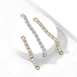 Brass 2mm Crystal Nose Ear Chain Connector