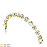 Brass 2mm Crystal Nose Ear Chain Connector