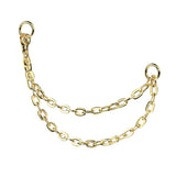 Titanium Nose Ear Double Chain Connector With 2 O-Ring
