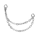 Titanium Nose Ear Double Chain Connector With 2 O-Ring