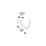 Glass L Bend Retainer For Nose, Ear and More With Flat Round Top