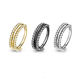 High Precision Double-Sided Milgrain Beads Hinged Hoop Segment Rings Cartilage