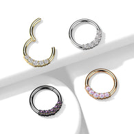 High Quality Precision Facing CZ Hinge Hoop Segment Ring Nose Septum