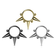 High Precision Spike & Ball Hinge Hoop Segment Ring Nose Septum