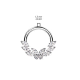 Precision CZ Butterfly Hinged Segment Nose Septum Helix Tragus Rings