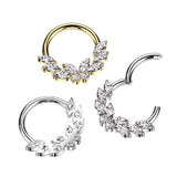 Precision CZ Butterfly Hinged Segment Nose Septum Helix Tragus Rings