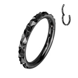 Precision Outward Facing Faceted Hinged Segment Hoop Rings