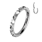 Precision Outward Facing Faceted Hinged Segment Hoop Rings
