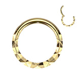 Precision Forward Facing Faceted Hinged Segment Hoop Rings