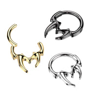 All 316L Surgical Steel Tribal Fang Hinged Hoop Segment Rings Nose Septum
