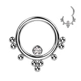 High Precision CZ & Cluster Ball Hinged Segment Ring Ear Cartilage Tragus