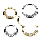 High Precision CNC Set Lined CZ Segment Hoop Ring Nose Septum Ear Cartilage