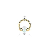 Opal Ball Hinged Segment Hoop Ring for Nose Ear Lobe Tragus Helix