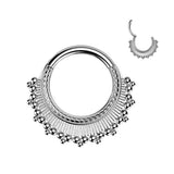 All 316L Ball Cluster Wide Fan Hinged Segment Hoop Ring